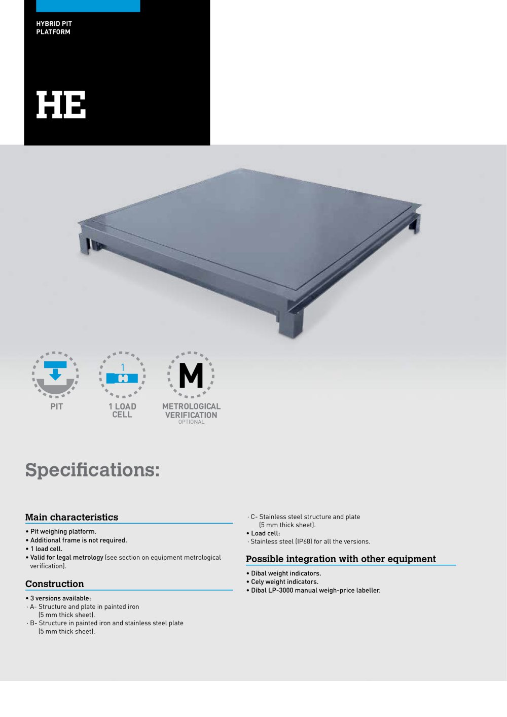 HYBRID PIT WEIGHING PLATFORMS HE SERIES - 1 / 2 Pages