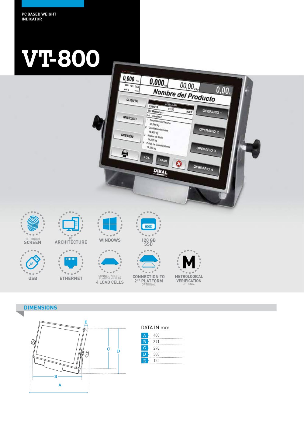 VT-800 WEIGHT INDICATORS - 1 / 3 Pages