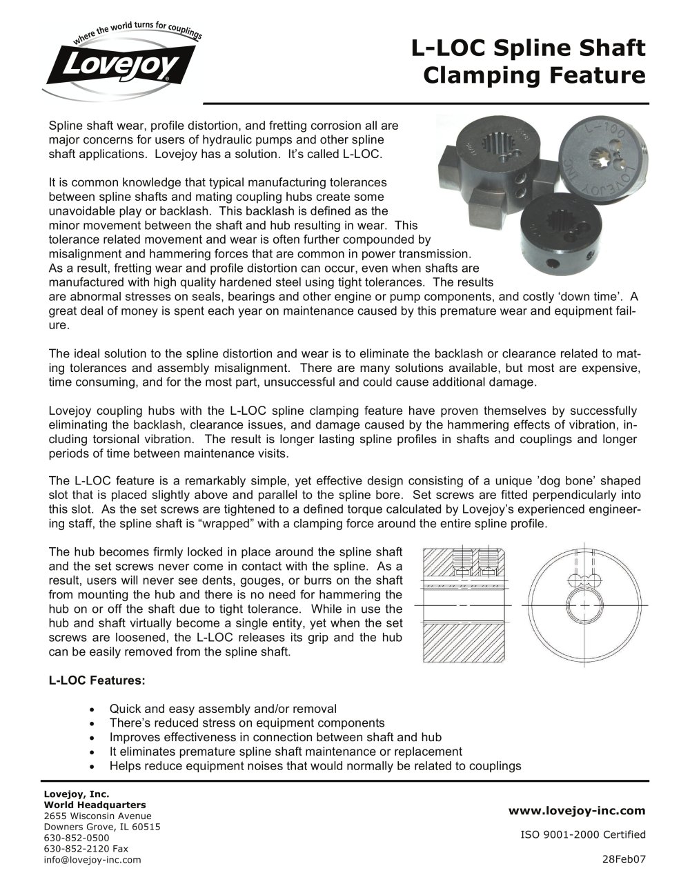 L-LOC Clamp Feature - Lovejoy