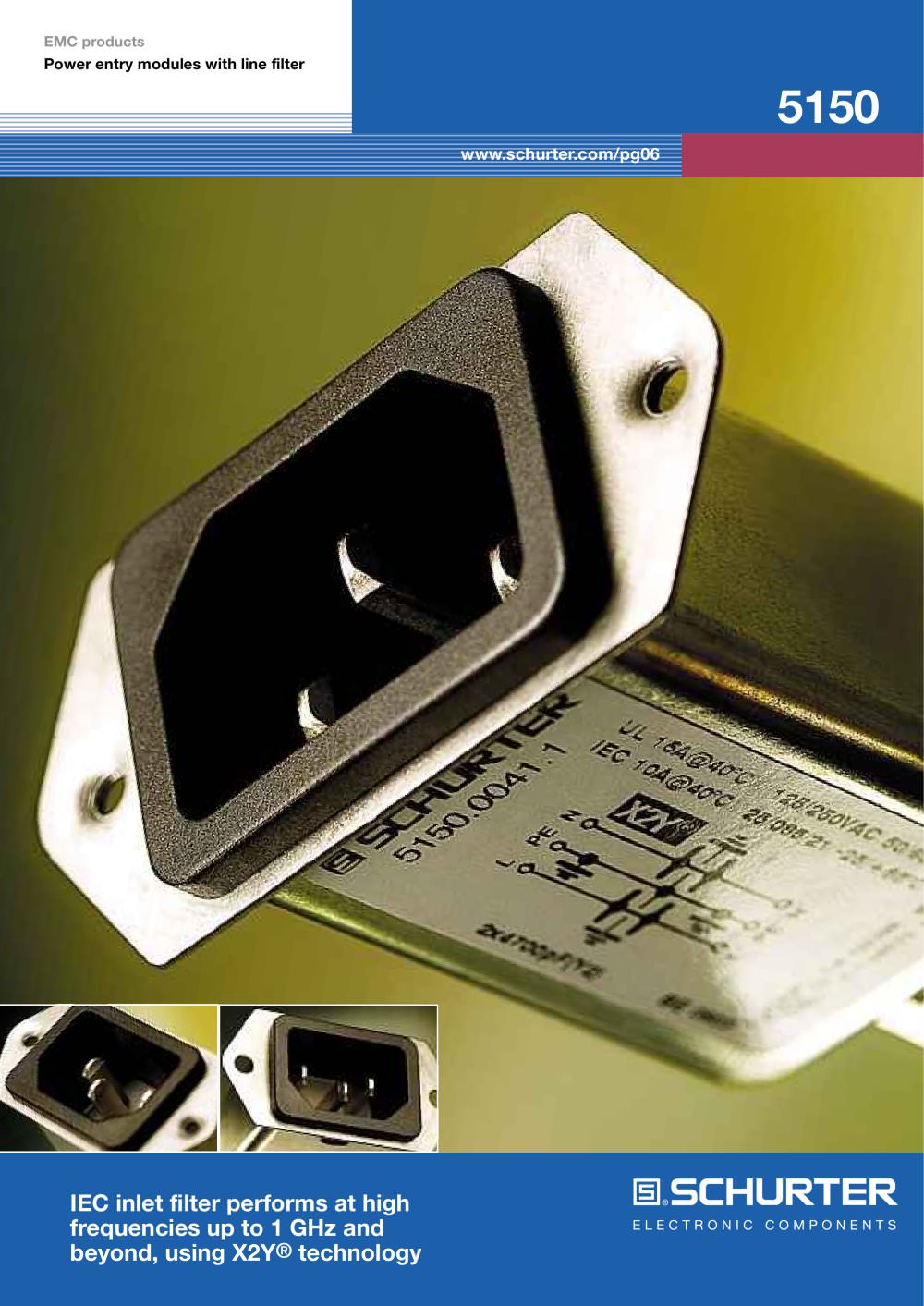 Power entry modules with high frequency filter - series 5150 - SCHURTER