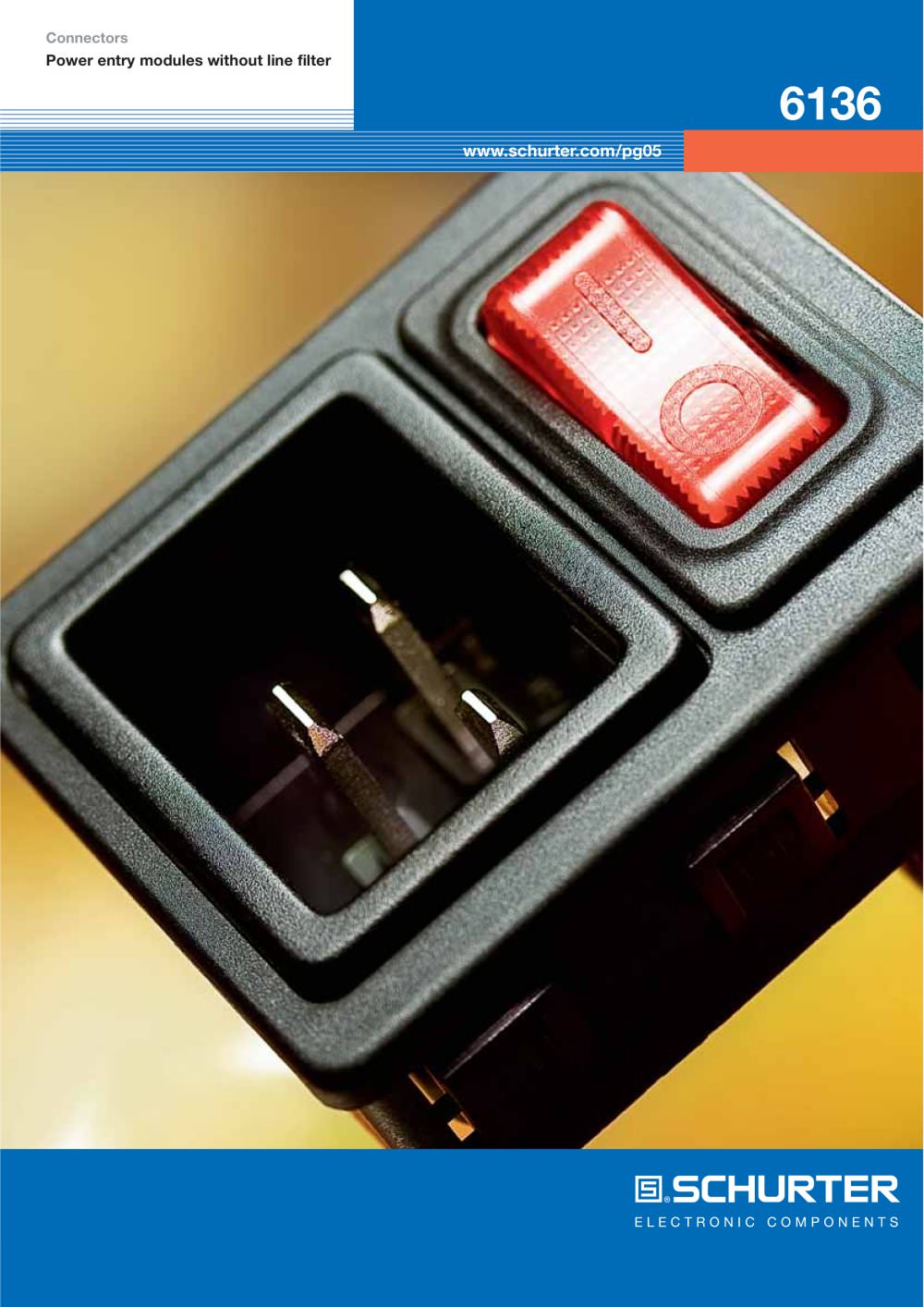 SCHURTER Flyer - Power Entry Module 6136 with Circuit Breaker - SCHURTER