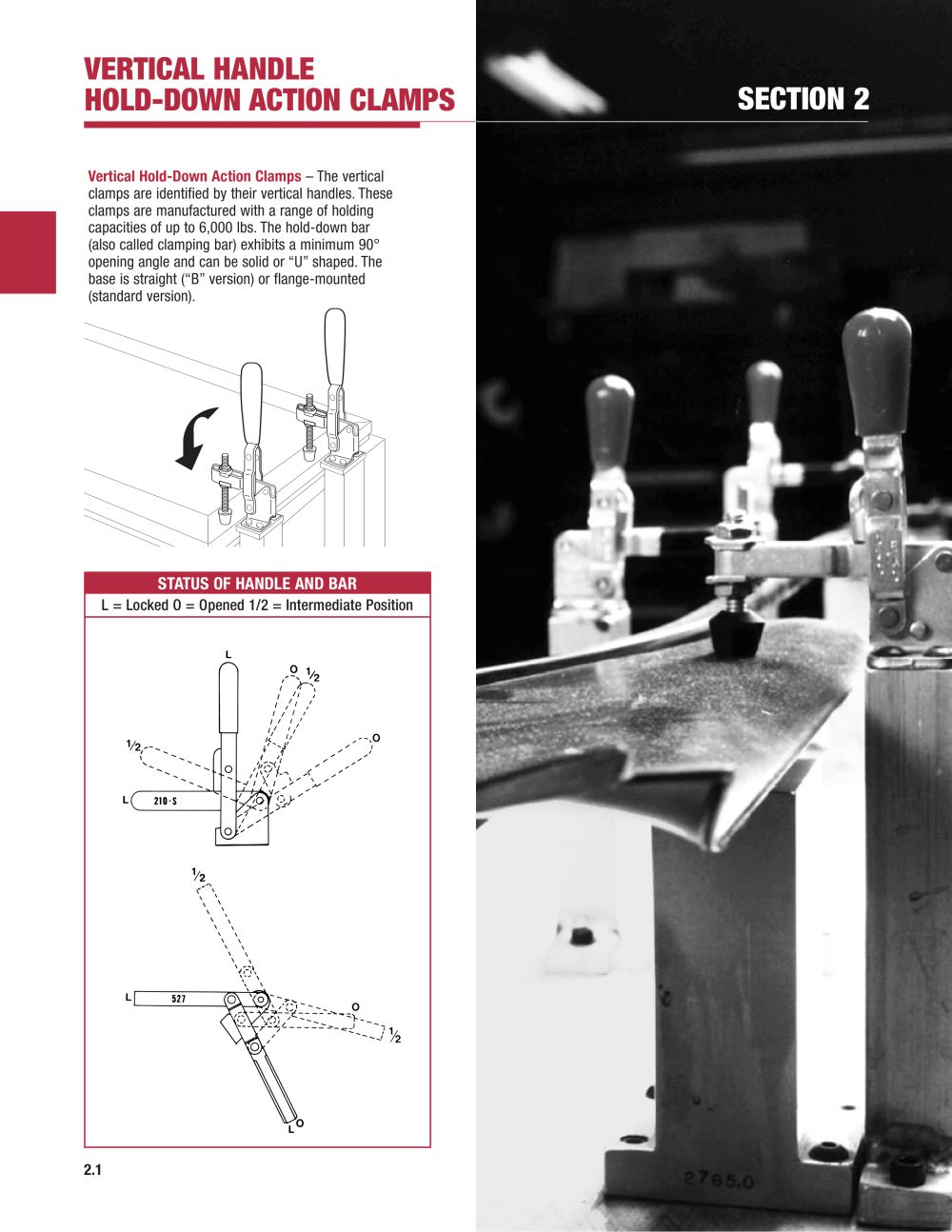 VERTICAL HANDLE HOLD-DOWN ACTION CLAMPS - DE-STA-CO