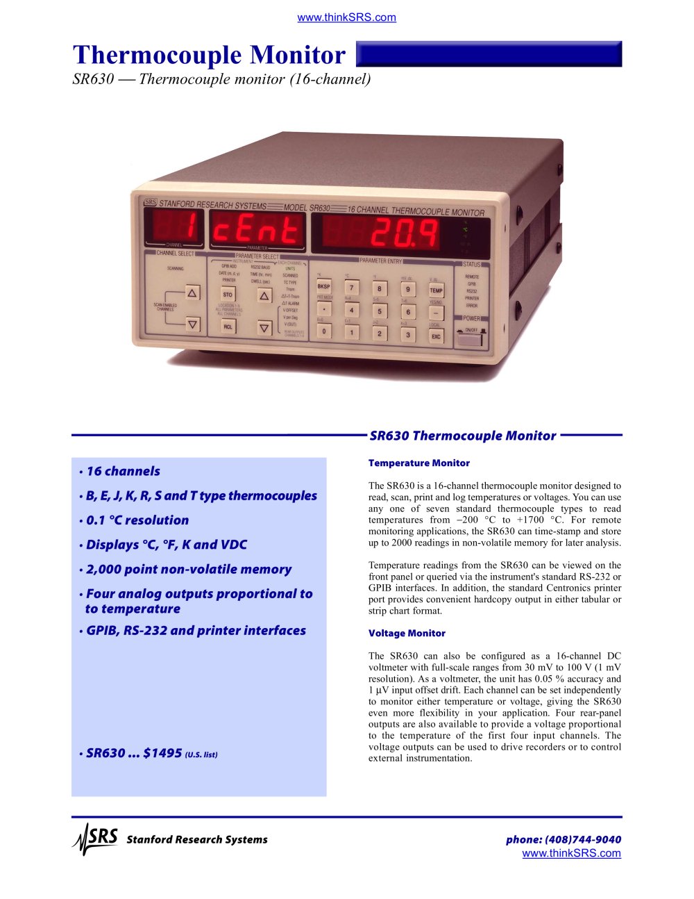 Stanford Research Systems - 154496, 41986, 90318, 208411, 90115