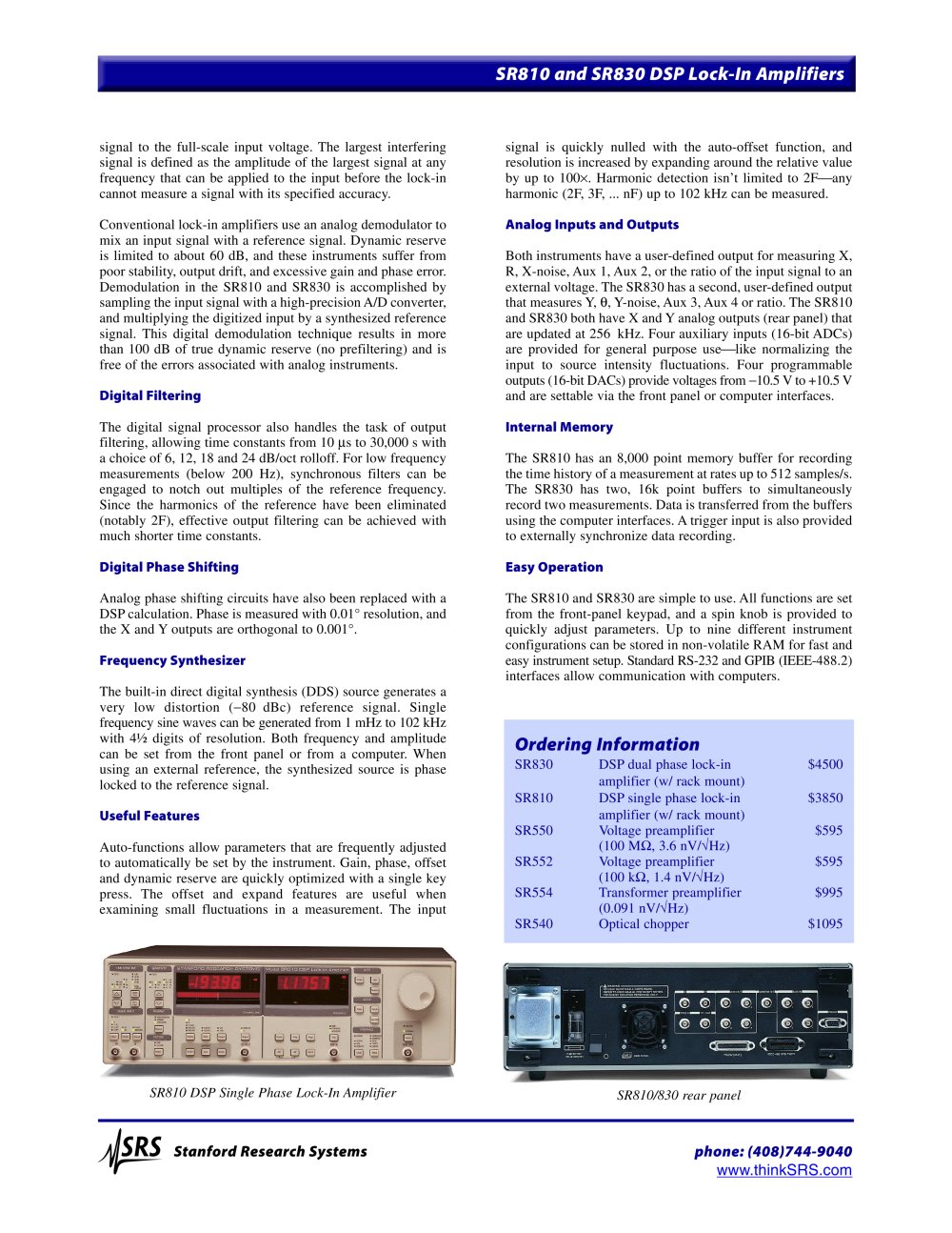 Stanford Research Systems - 207596, 206633