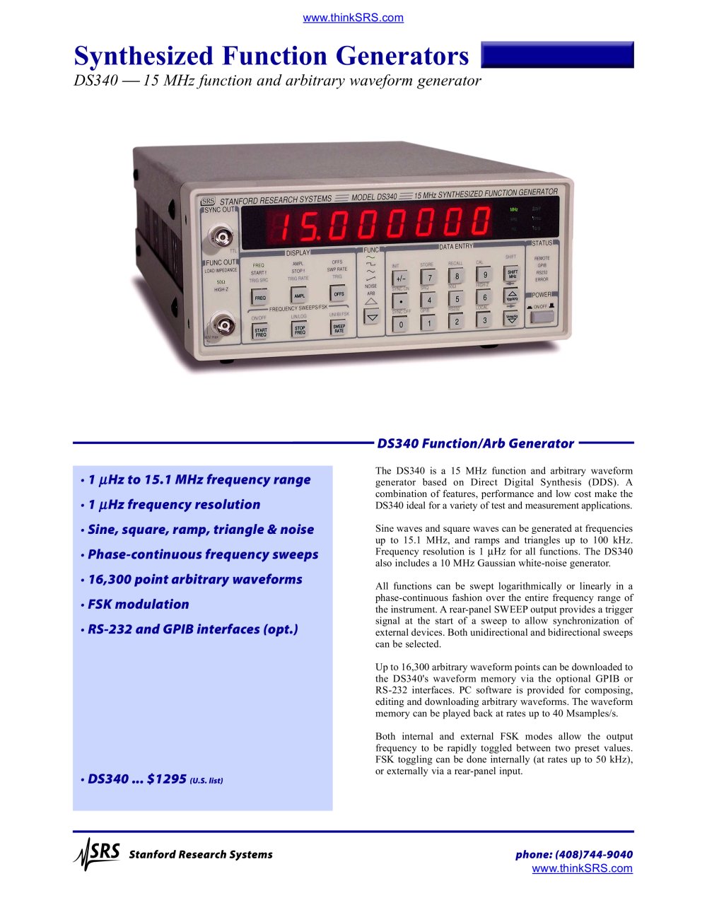 Stanford Research Systems - 367923, 162949, 41986