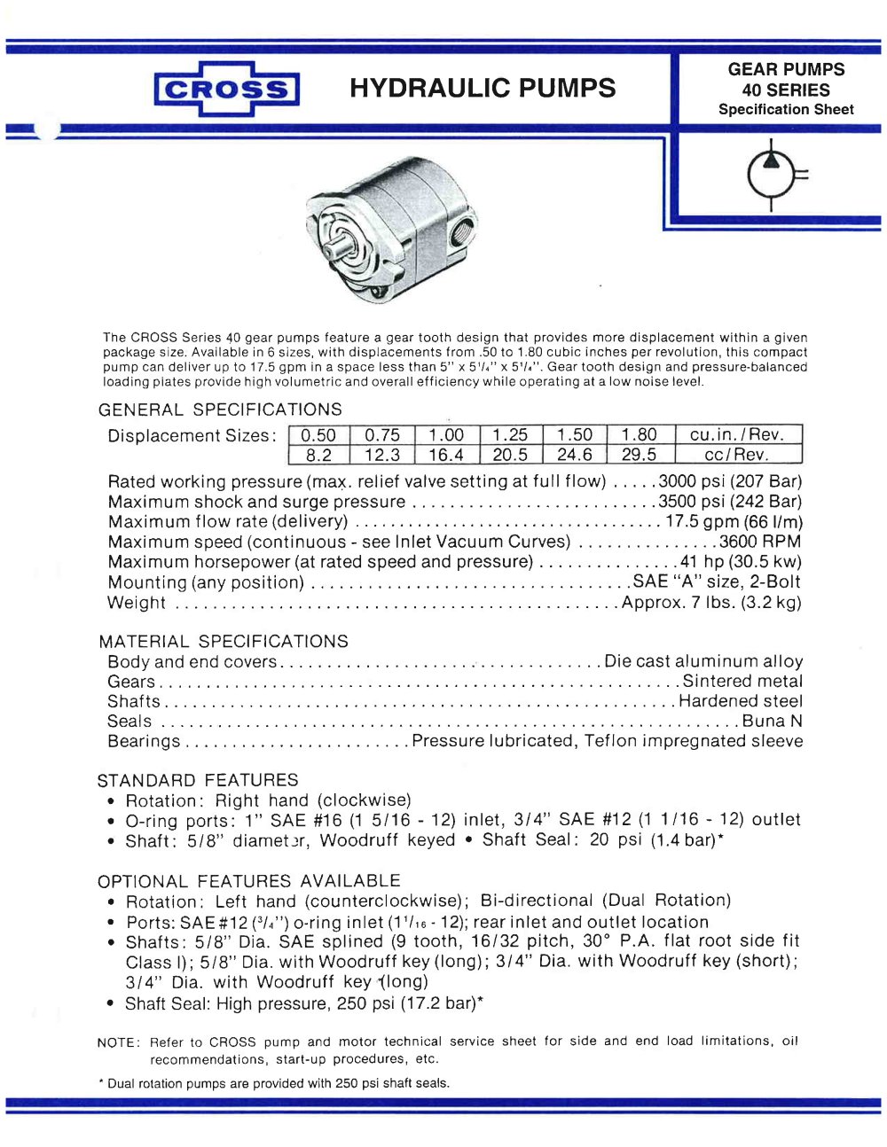 CROSS 40 Series Pumps - Cross Manufacturing