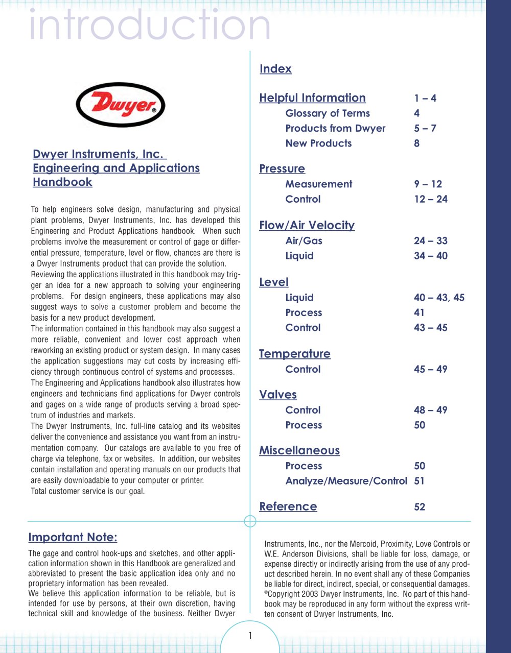 Engineering and Application Handbook - DWYER