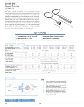 Series 240 Specs Linear (LVDT) Displacement Transducers