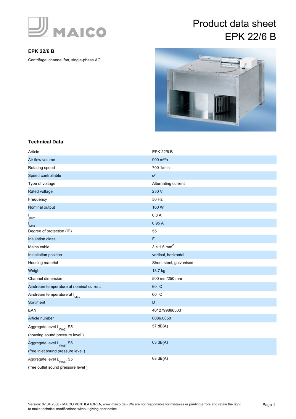 EPK 22/6 B - MAICO