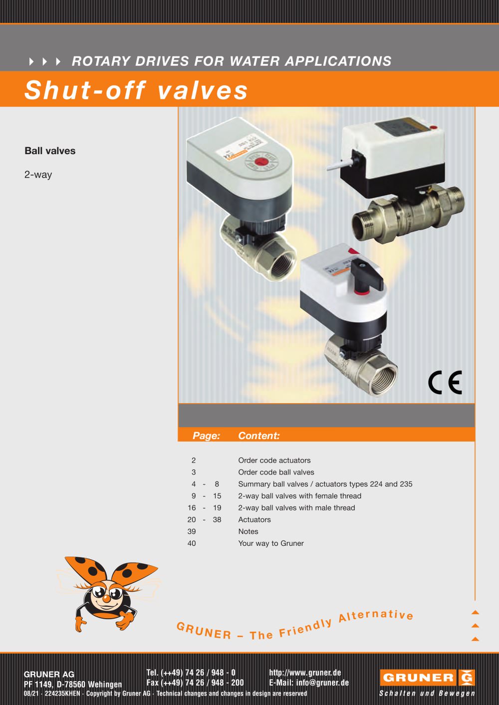 Ball Valve Actuators Shut-Off and Change-Over Valves - GRUNER