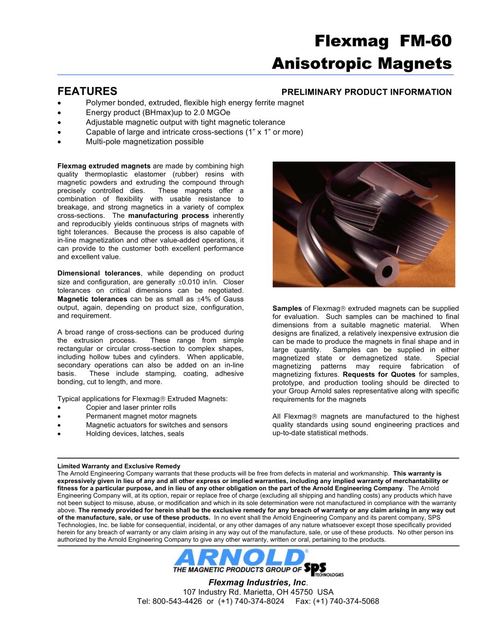 Anisotropic Magnets - Arnold Magnetic Technologies