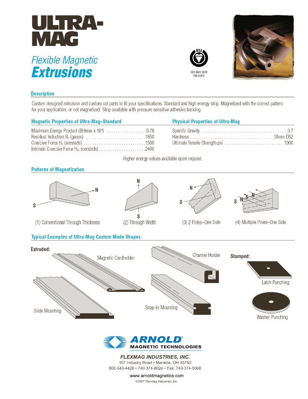 ULTRAMAG Profile Extrusions Catalog - Arnold Magnetic Technologies