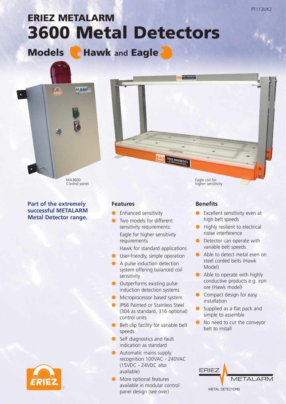 3600 Metal Detectors - Eriez Magnetics Europe Limited