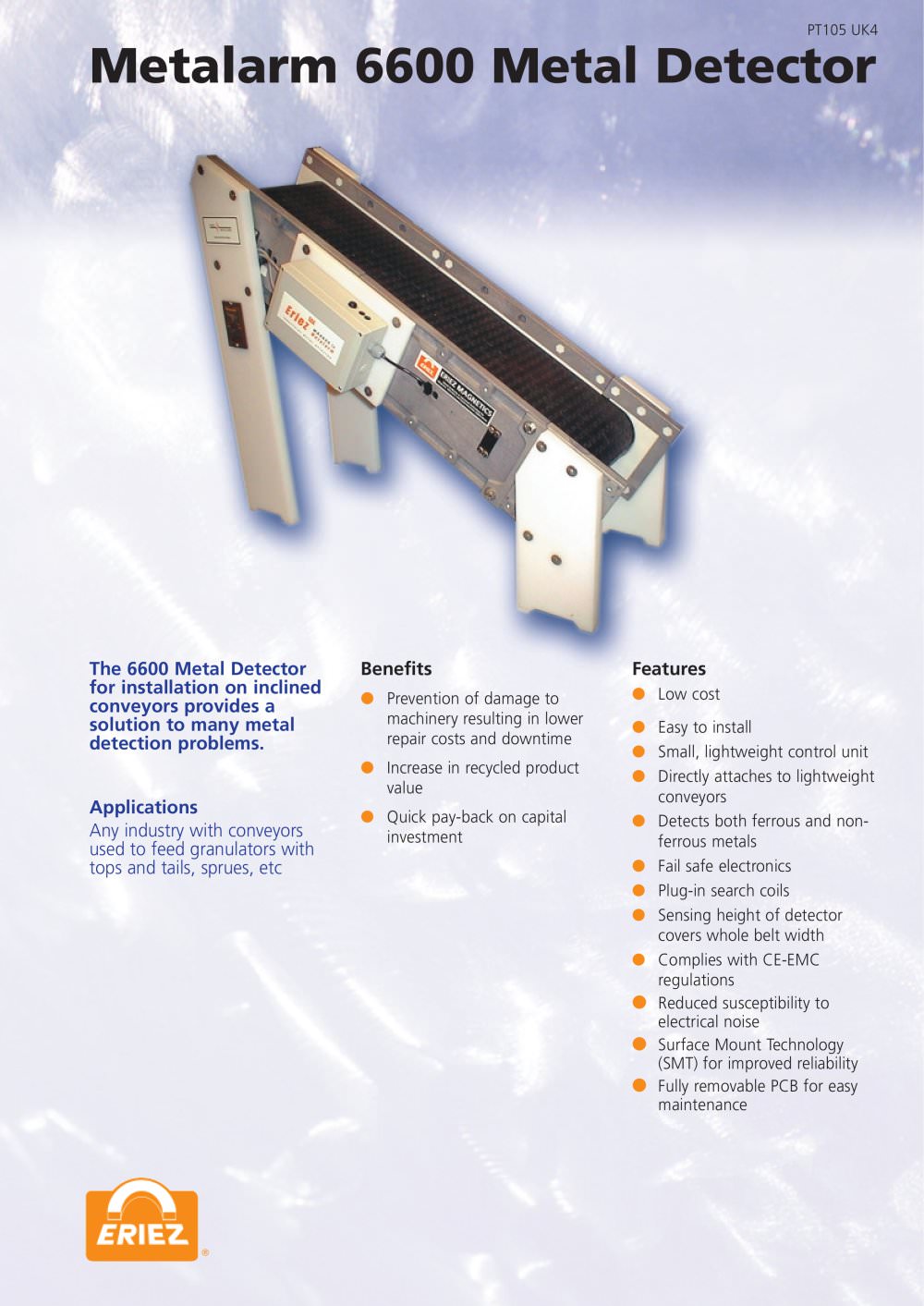 Metalarm 6600 Metal Detector - Eriez Magnetics Europe Limited