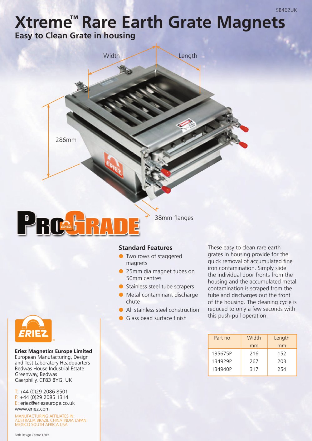 ProGrade Inhousing Grate - Eriez Magnetics Europe Limited