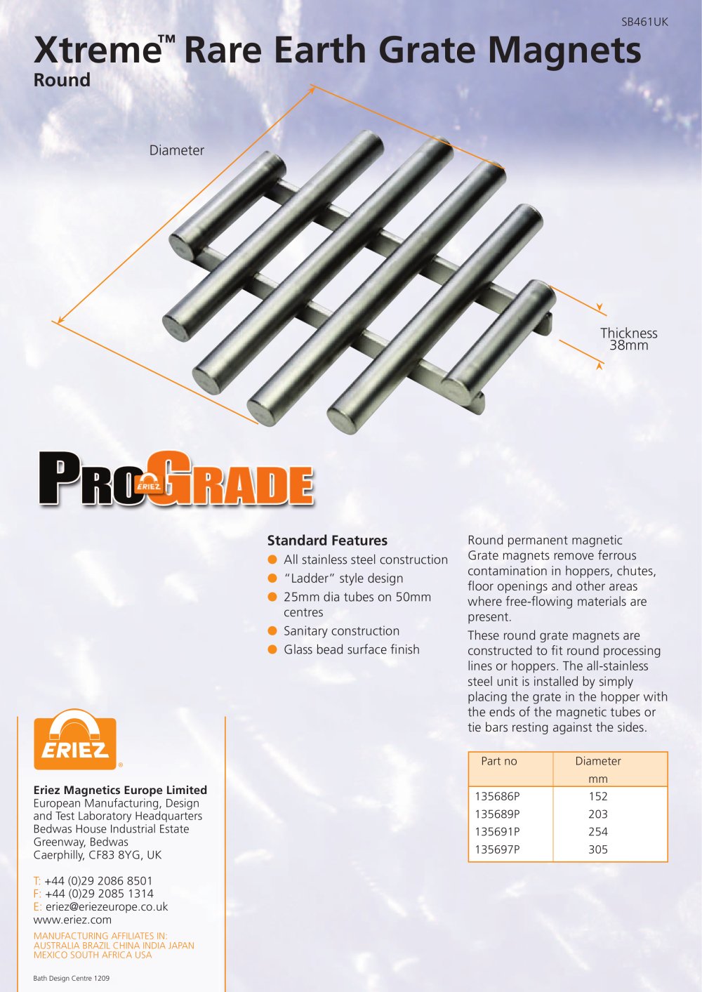 ProGrade Round Grate - Eriez Magnetics Europe Limited
