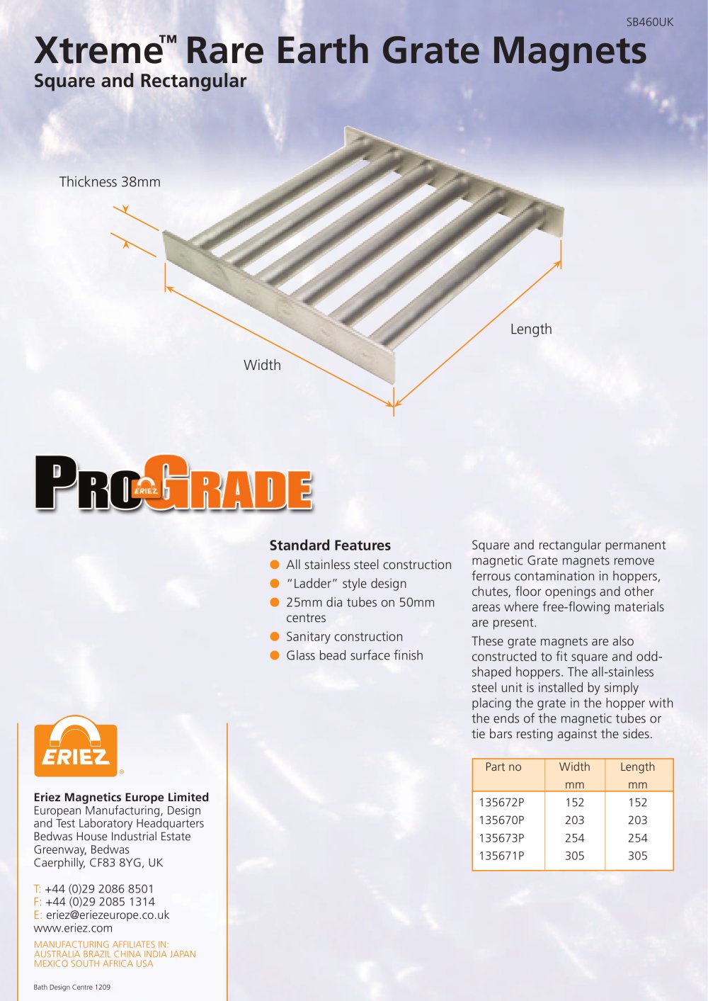 ProGrade Square Grate - Eriez Magnetics Europe Limited