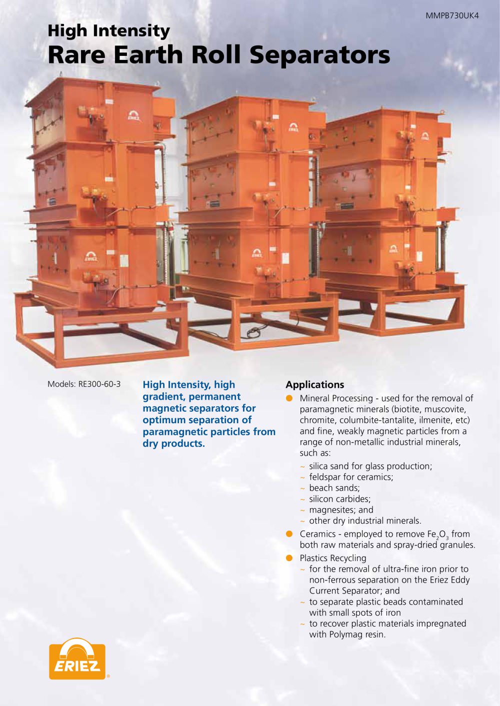 Rare Earth Roll Separators - Eriez Magnetics Europe Limited