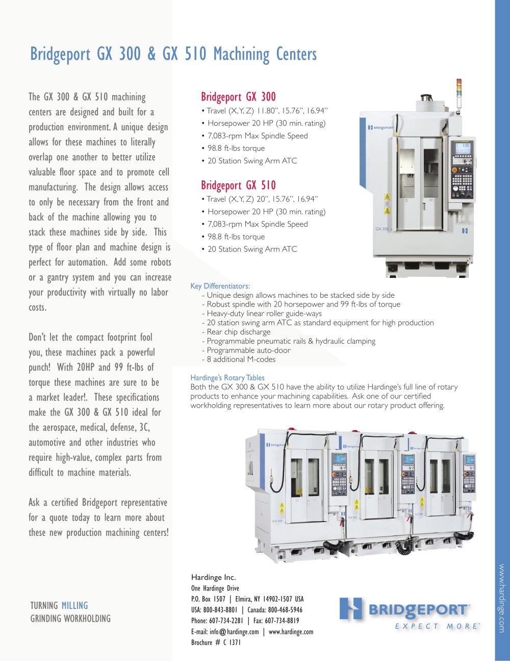 Bridgeport GX 300 & GX 510 Machining Centers - Hardinge Bridgeport