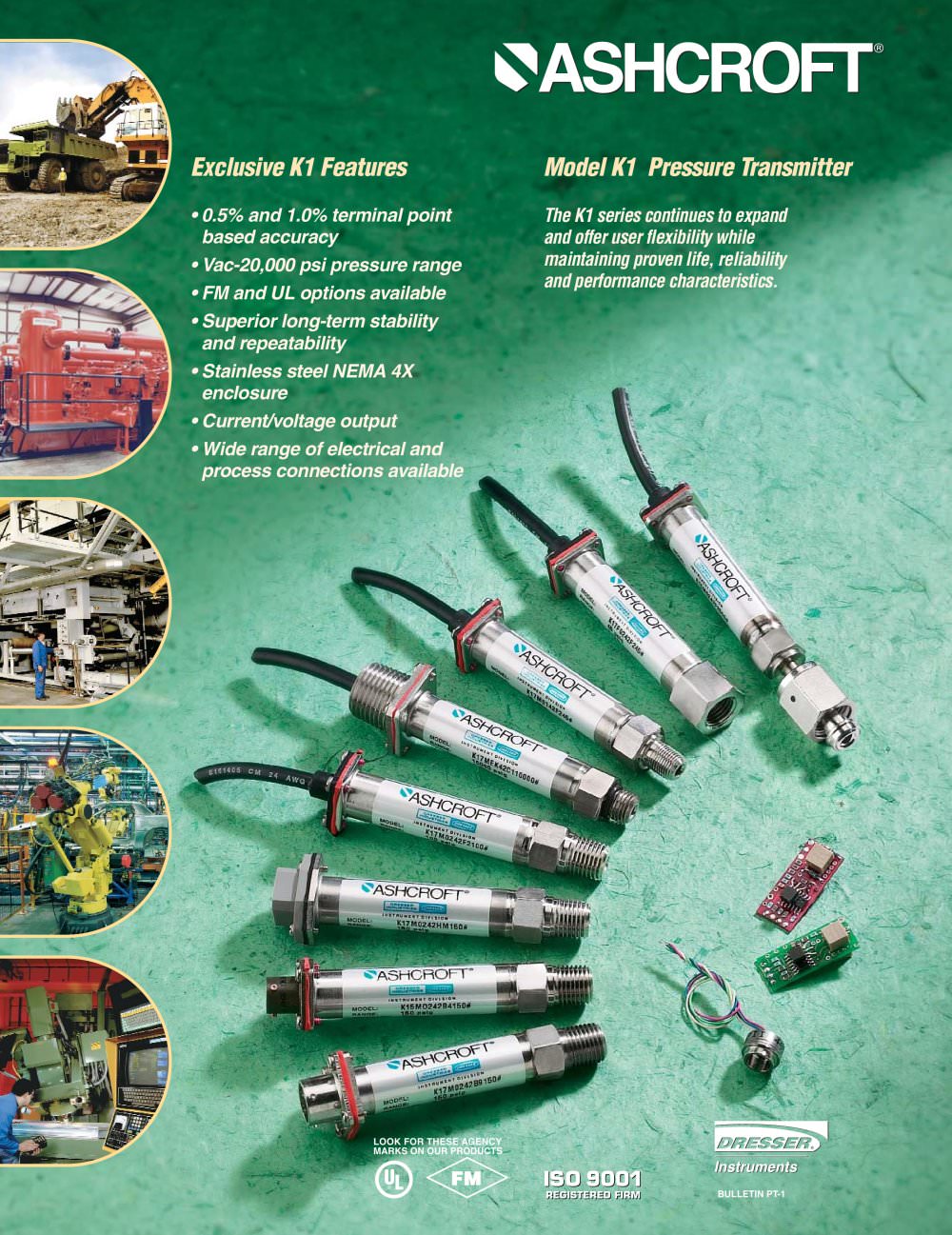 Pressure Transducers/Transmitters (High Pressure) - Model K1 Pressure Transmitter - ASHCROFT