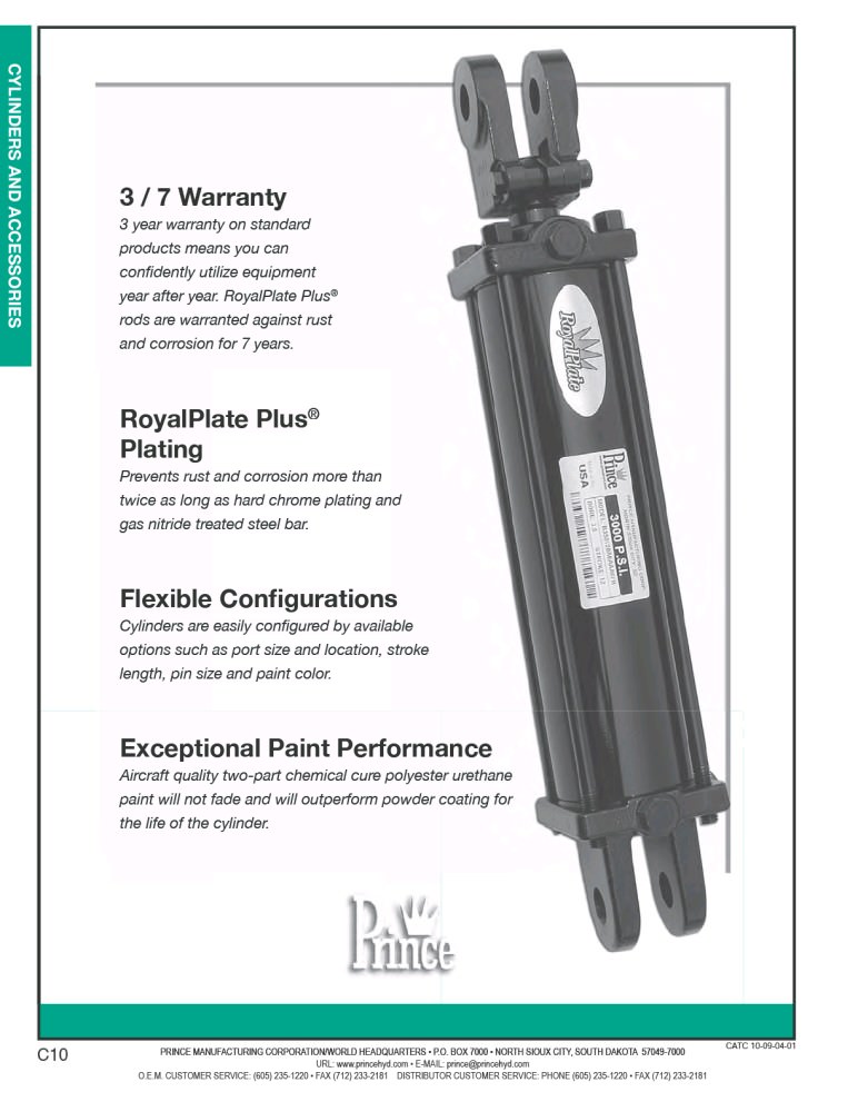 3000 PSI Rated Tie-Rod Cylinders - Prince