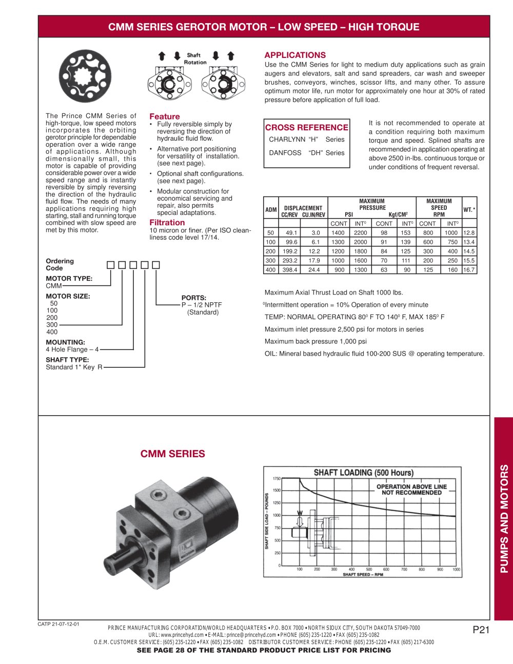 CMM SERIES GEROTOR MOTOR - Prince
