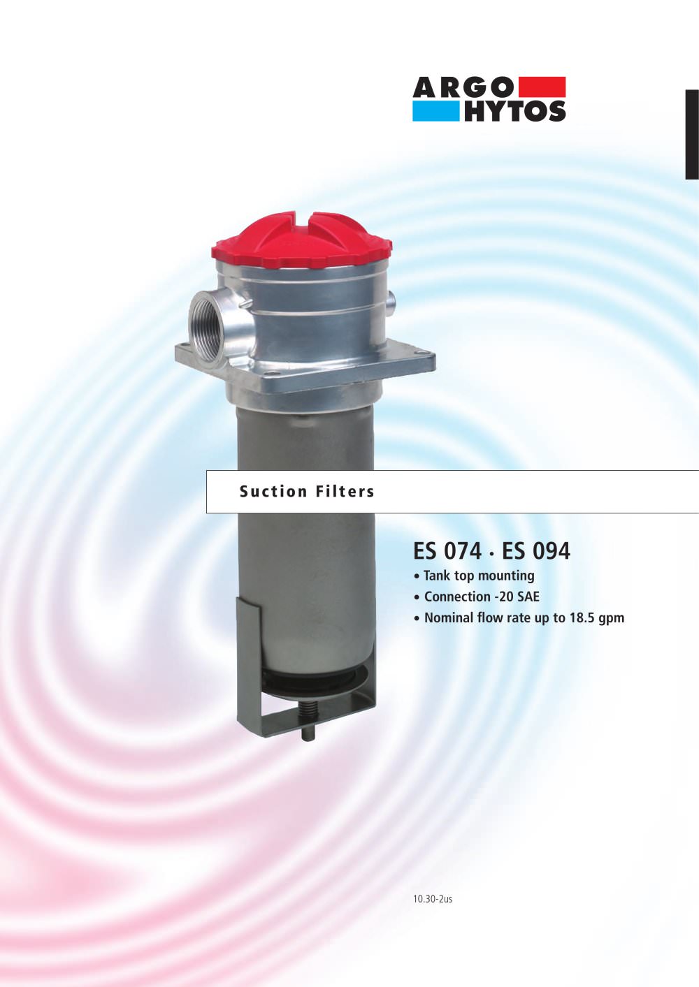 Suction filters up to 18.5 gpm, Tank top mounting, ES 074/ES 094 - ARGO-HYTOS