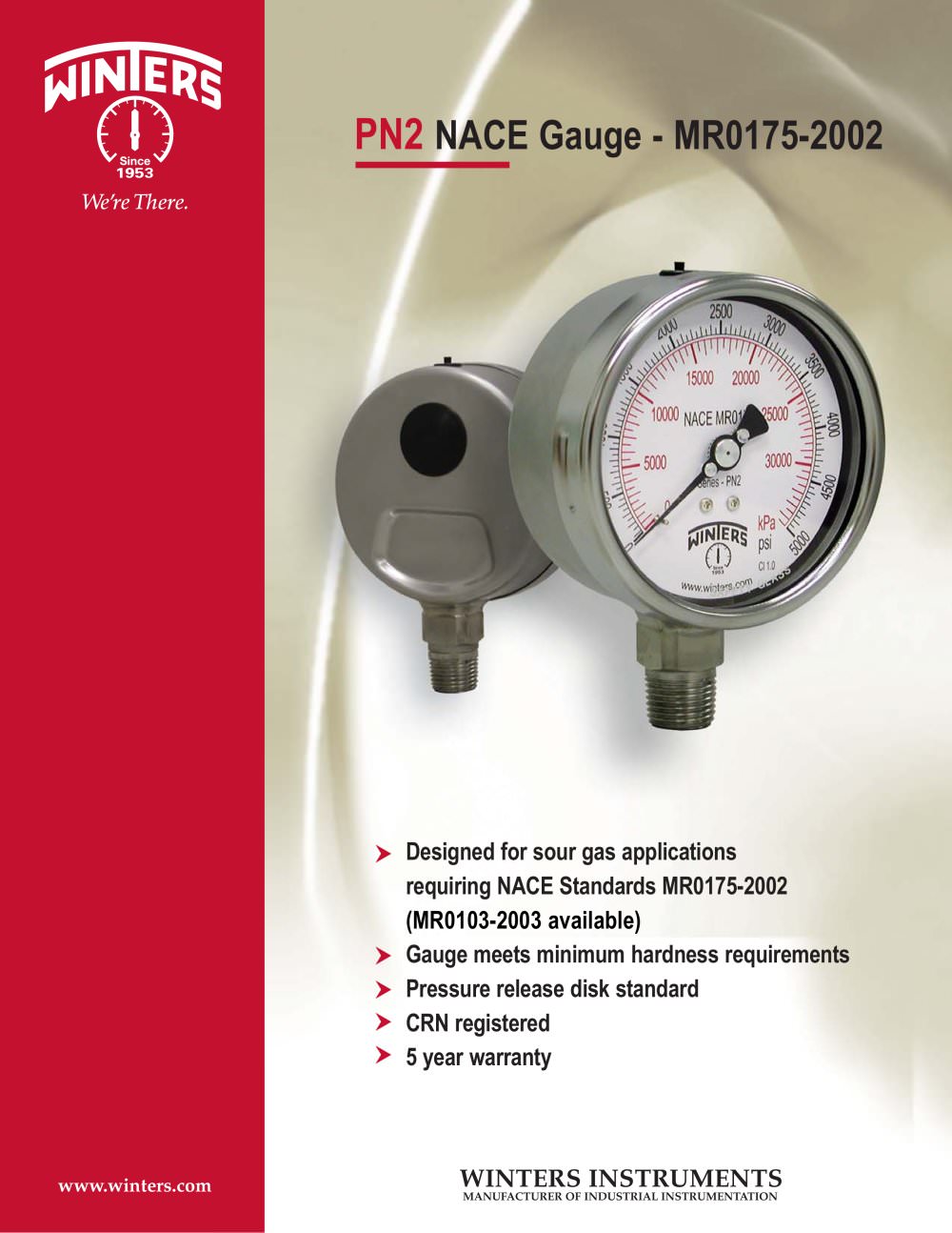 PN2 NACE Gauge - WINTERS INSTRUMENTS