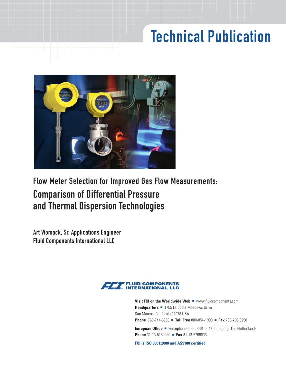 Flow Meter Selection for Improved Gas Flow Measurements: Comparison of Differential Pressure and Thermal Dispersion Technologies - FCI Fluid Components