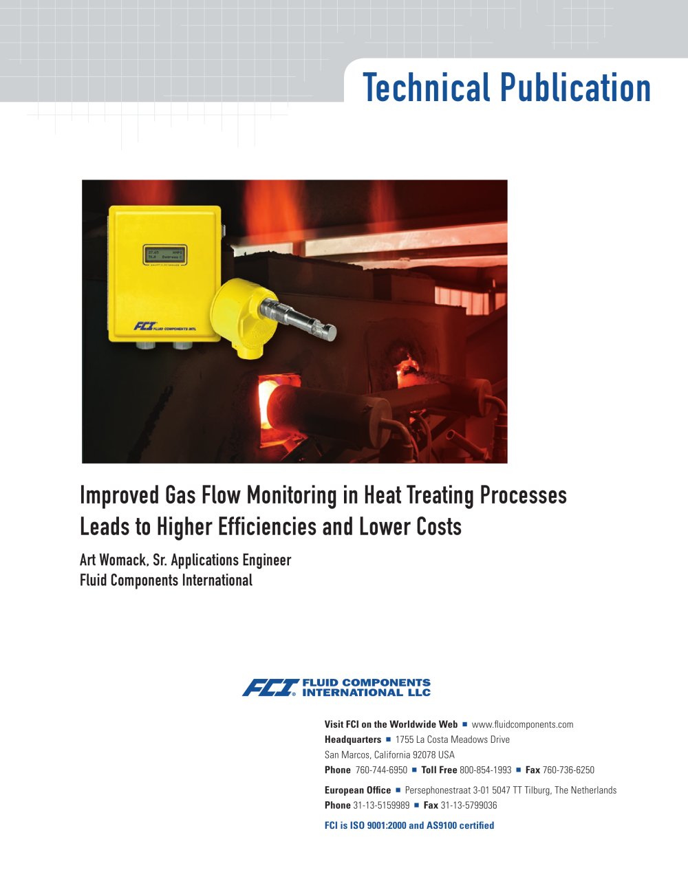 Improved Gas Flow Monitoring in Heat Treating Processes Leads to Higher Efficiencies and Lower Costs - FCI Fluid Components