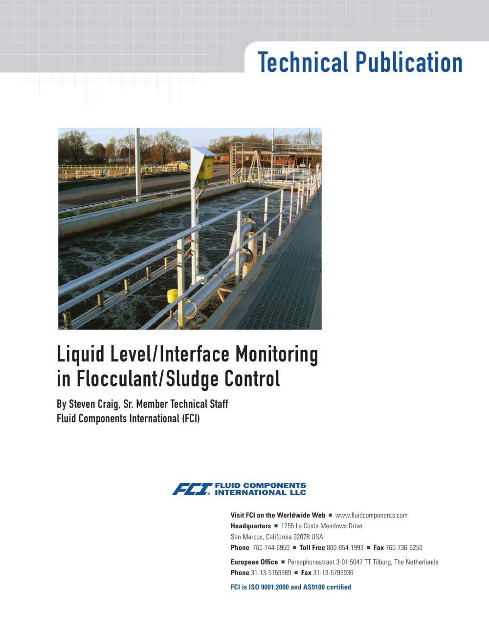 Liquid Level/Interface Monitoring in Flocculant/Sludge Contro - FCI Fluid Components