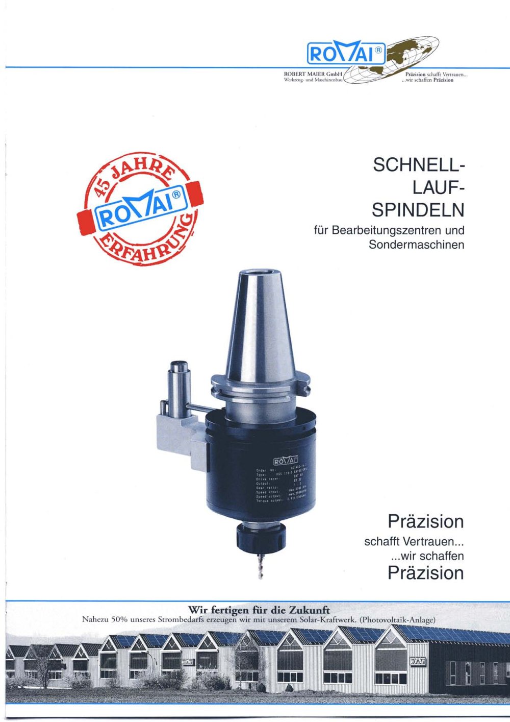 High speed spindles - ROMAI