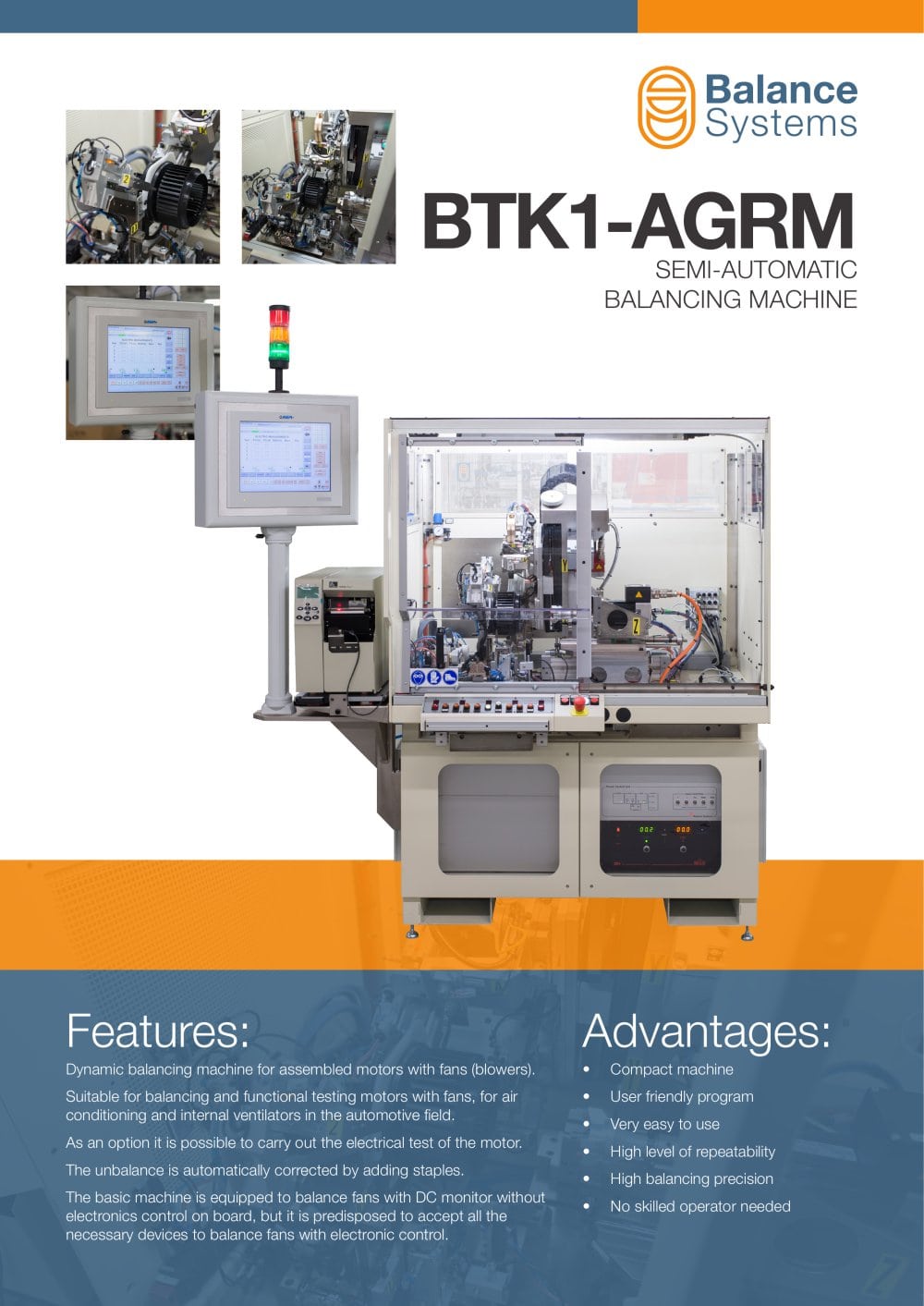 BTK1-AGRM SEMI-AUTOMATIC BALANCING MACHINE FOR BLOWERS - Balance Systems