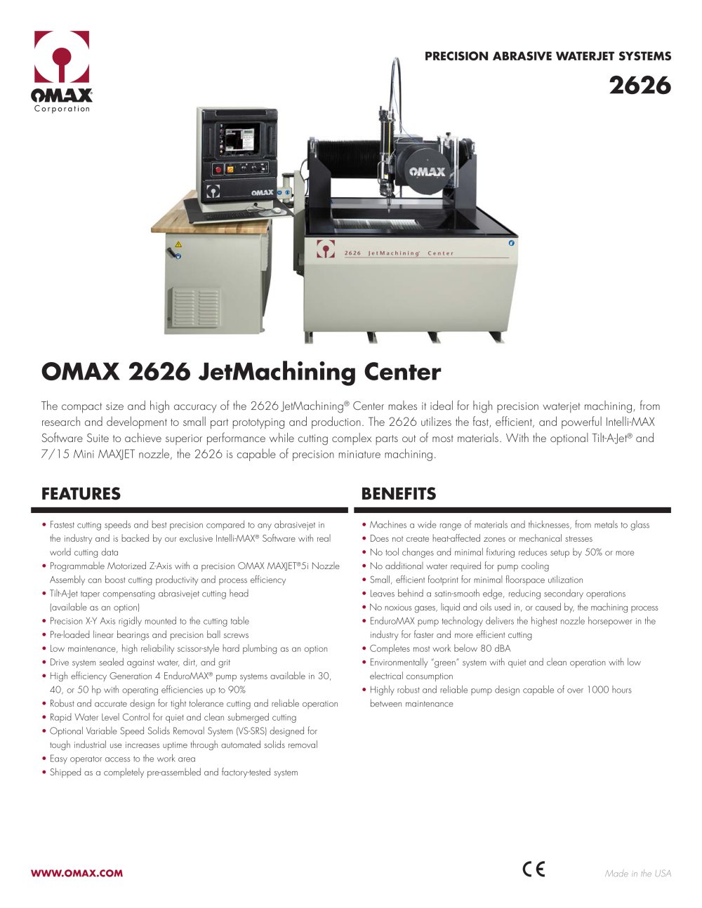 OMAX&reg; 2626 JetMachining&reg; Center - OMAX