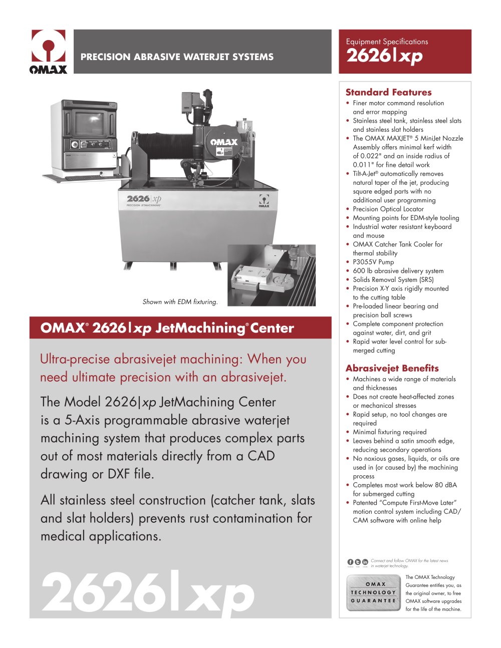 OMAX&reg; 2626|xp JetMachining&reg; Center - OMAX