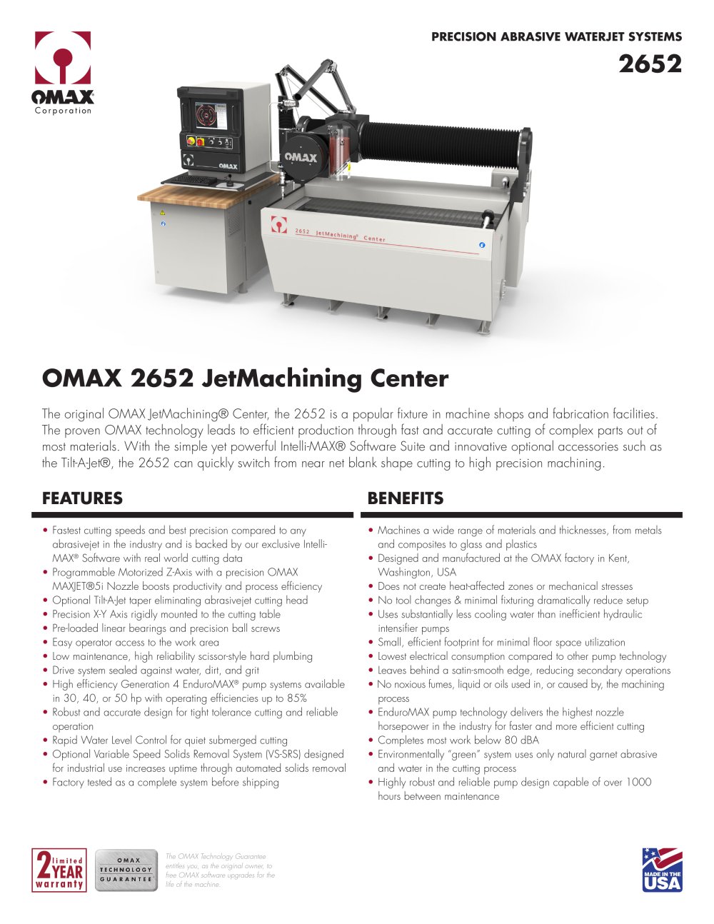 OMAX&reg; 2652 JetMachining&reg; Center - OMAX