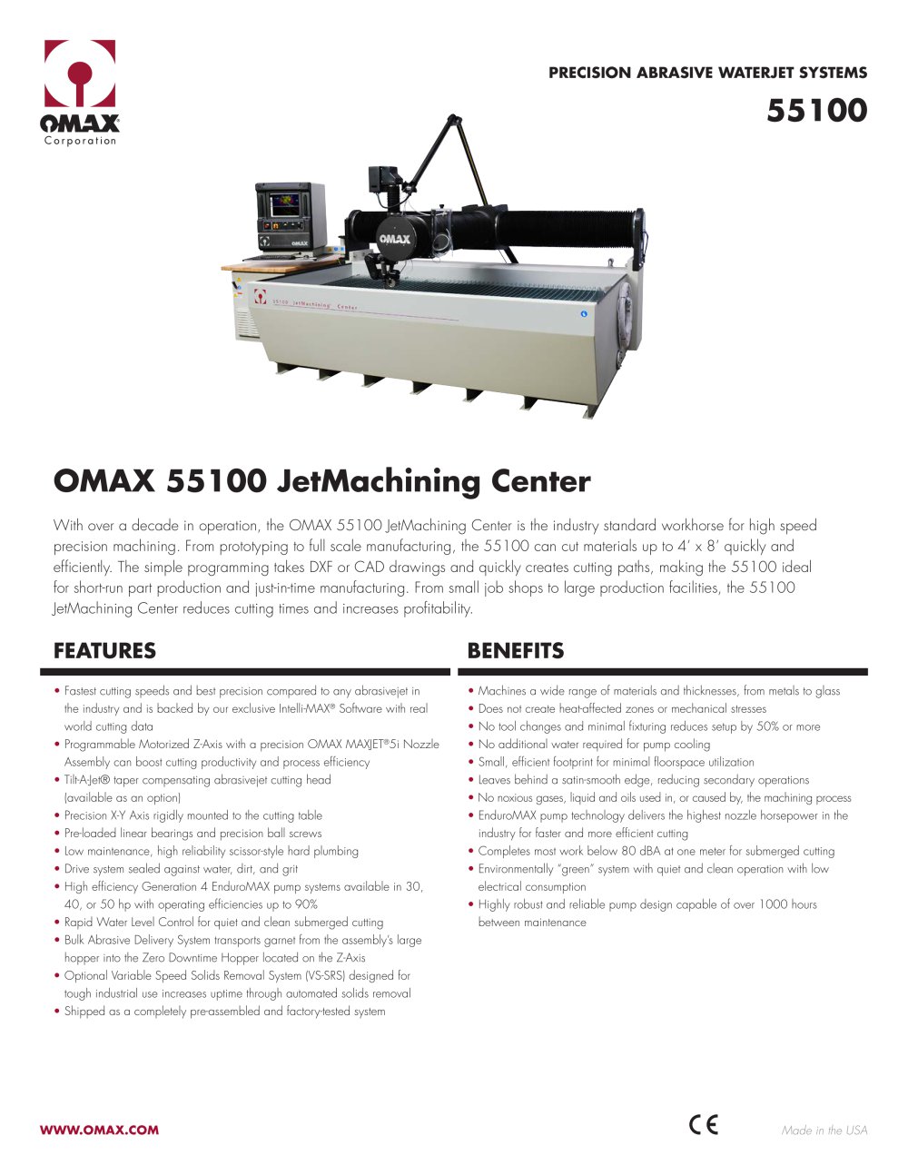 OMAX&reg; 55100 JetMachining&reg; Center - OMAX