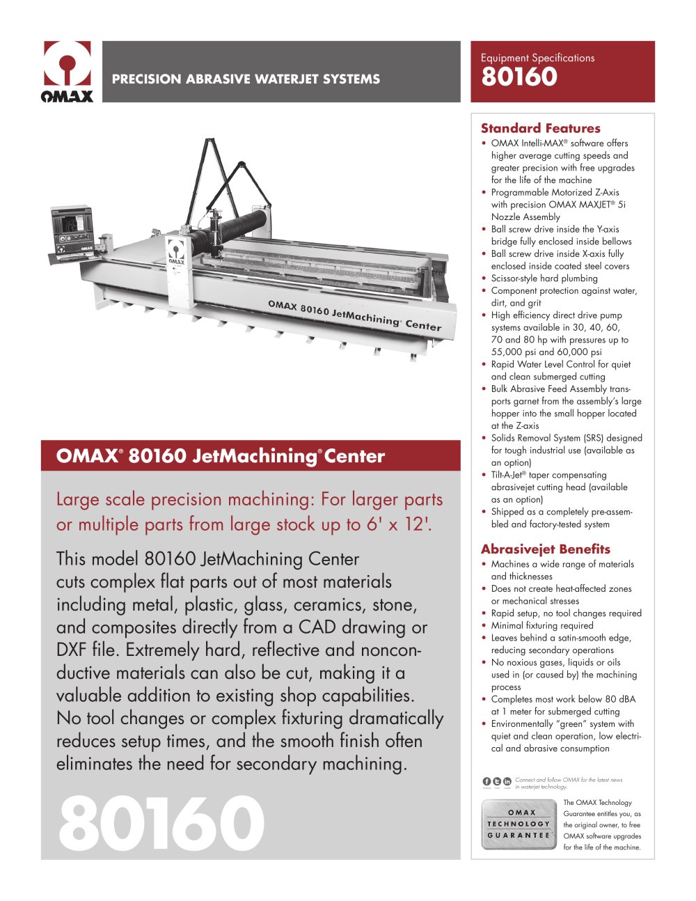 OMAX&reg; 80160 JetMachining&reg; Center - OMAX