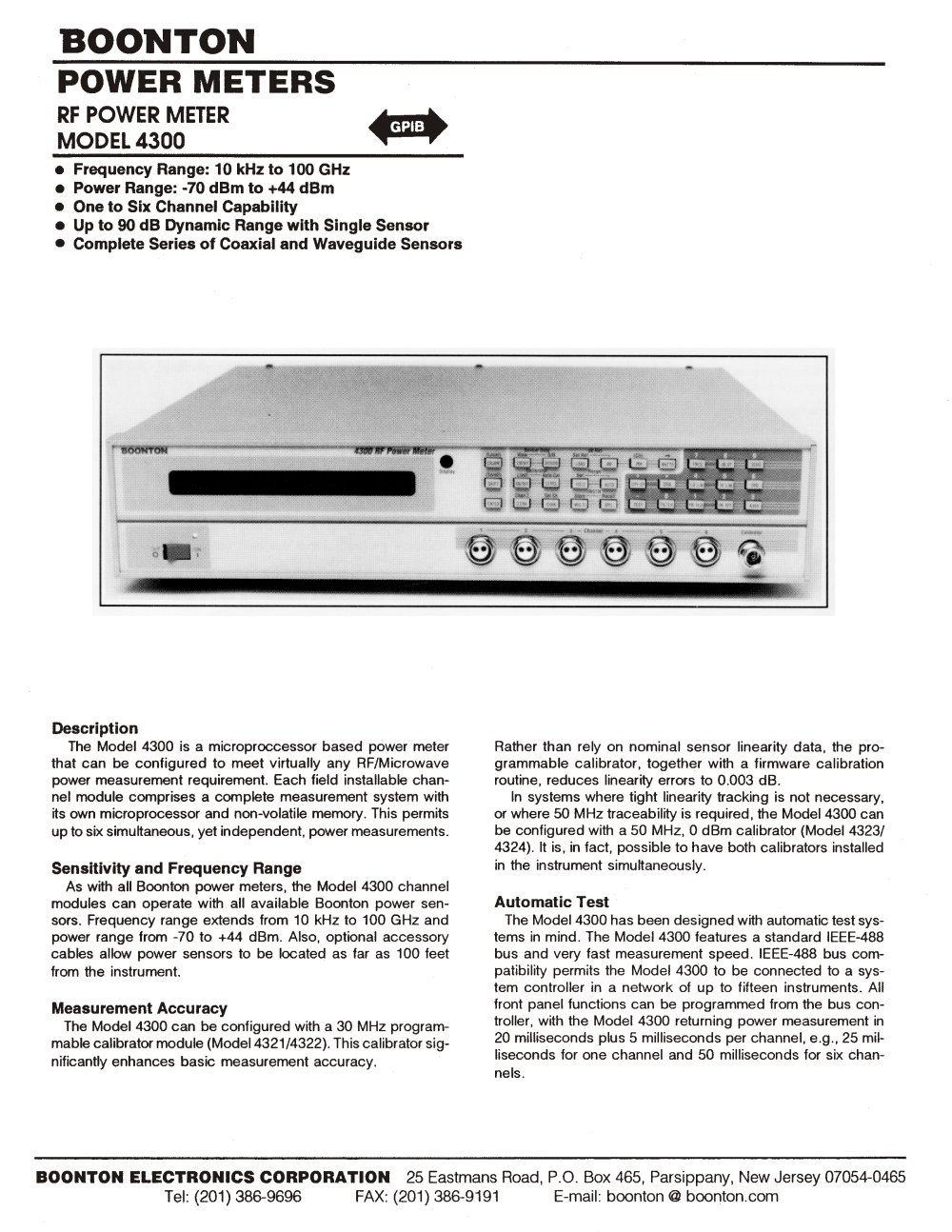 4300 Six Channel RF Power Meter - BOONTON
