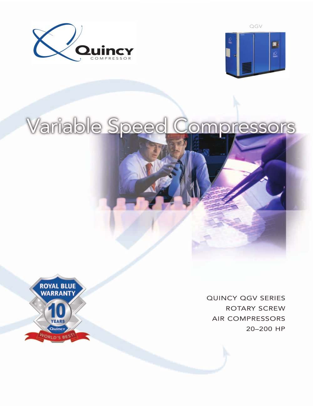 Quincy QGV 20-200 HP Variable Speed Screw Compressor Brochure - Quincy Compressor