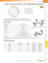 High-Energy Nd:YAG Laser 50/50 Beamsplitters  