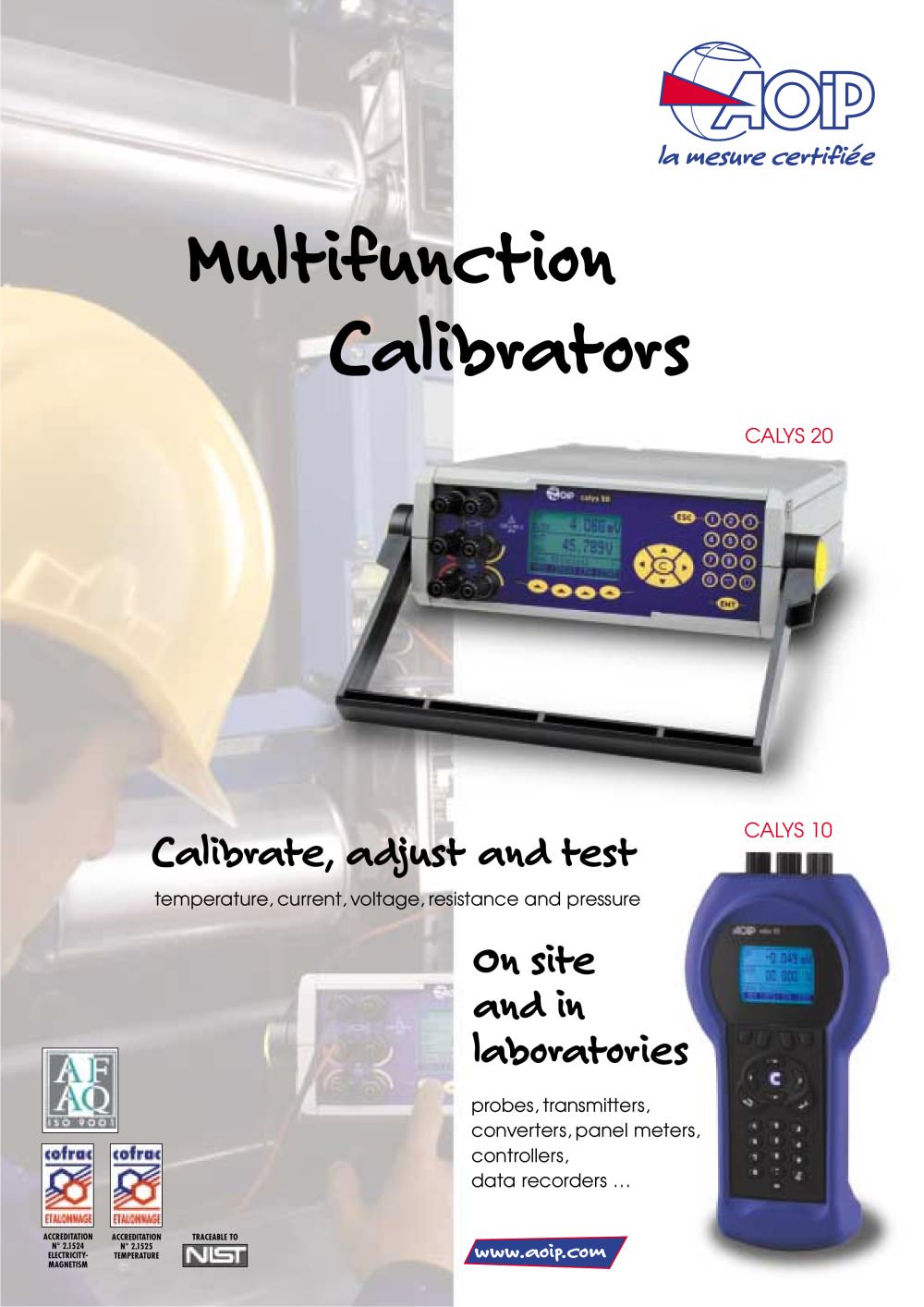Process multifunction tester calibrator  CALYS 20 - AOIP