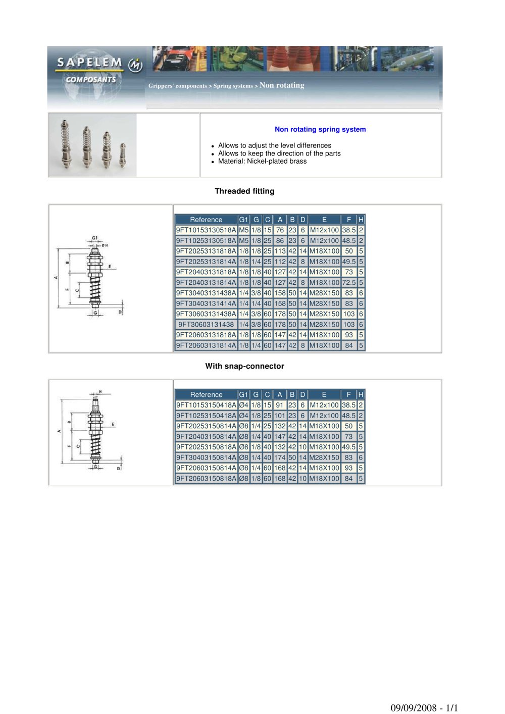 vacuum components - SAPELEM