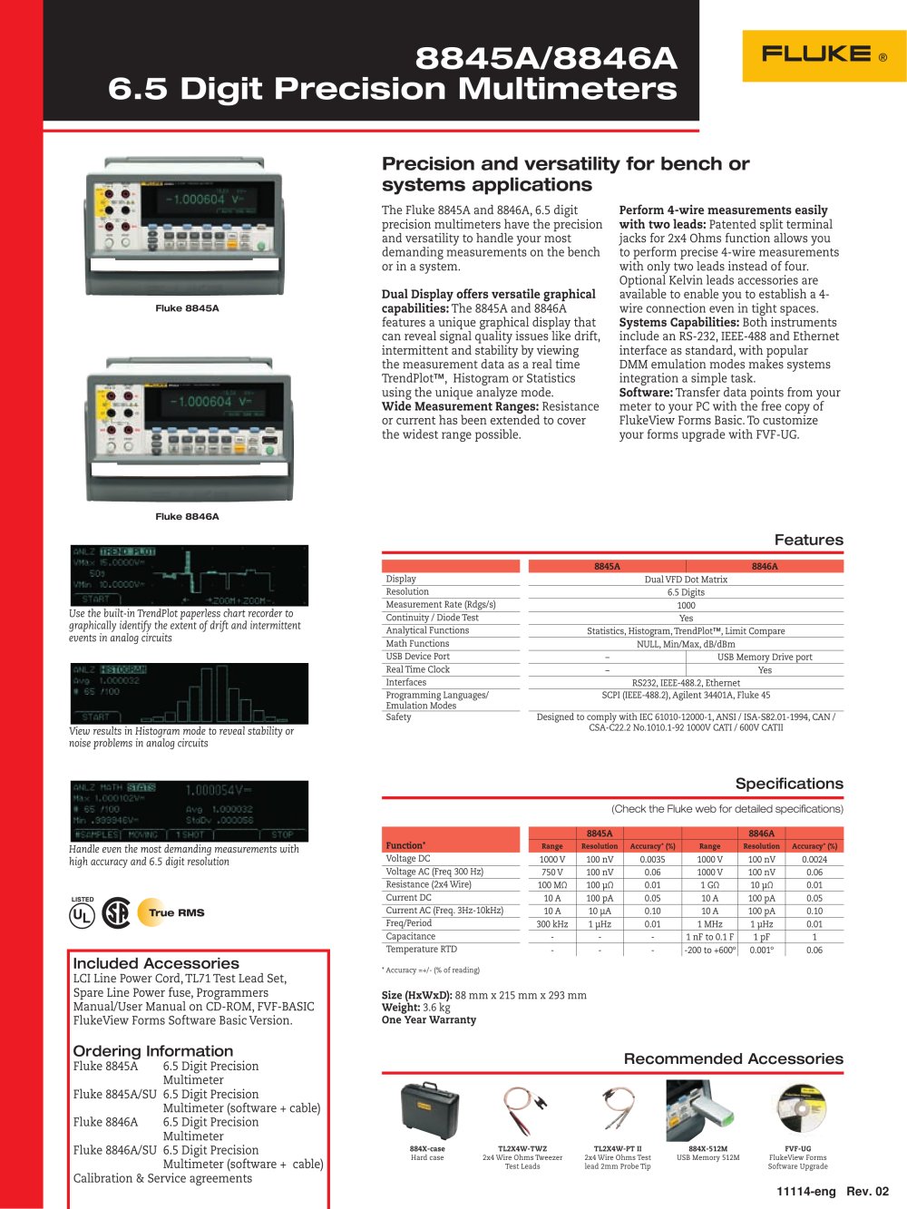 8845A/8846A 6.5 Digit Precision Multimeters - FLUKE