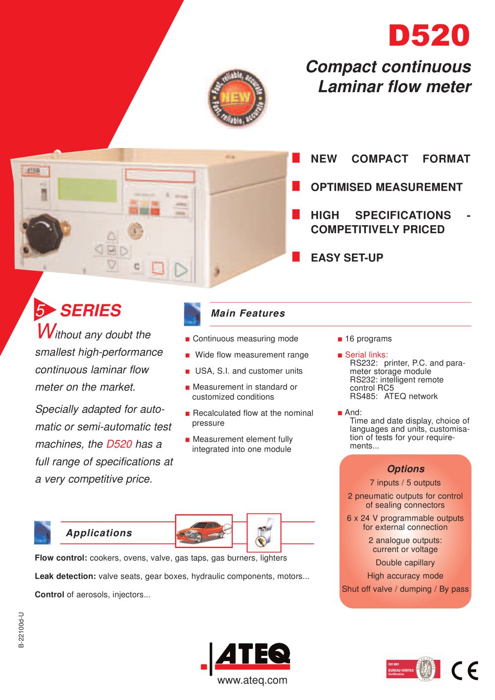 D520 Compact continuous laminar flow tester - ATEQ
