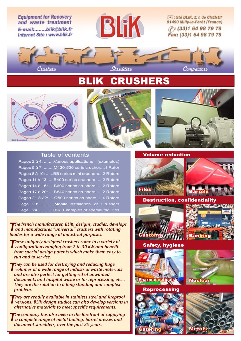 BLIK Crushers - hardware and applications - BLIK