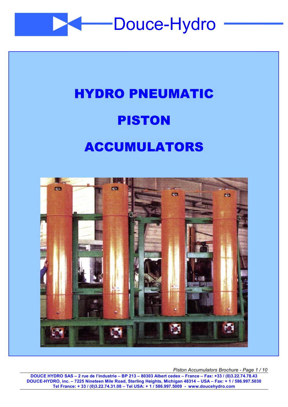 Piston Accumulators - DOUCE HYDRO