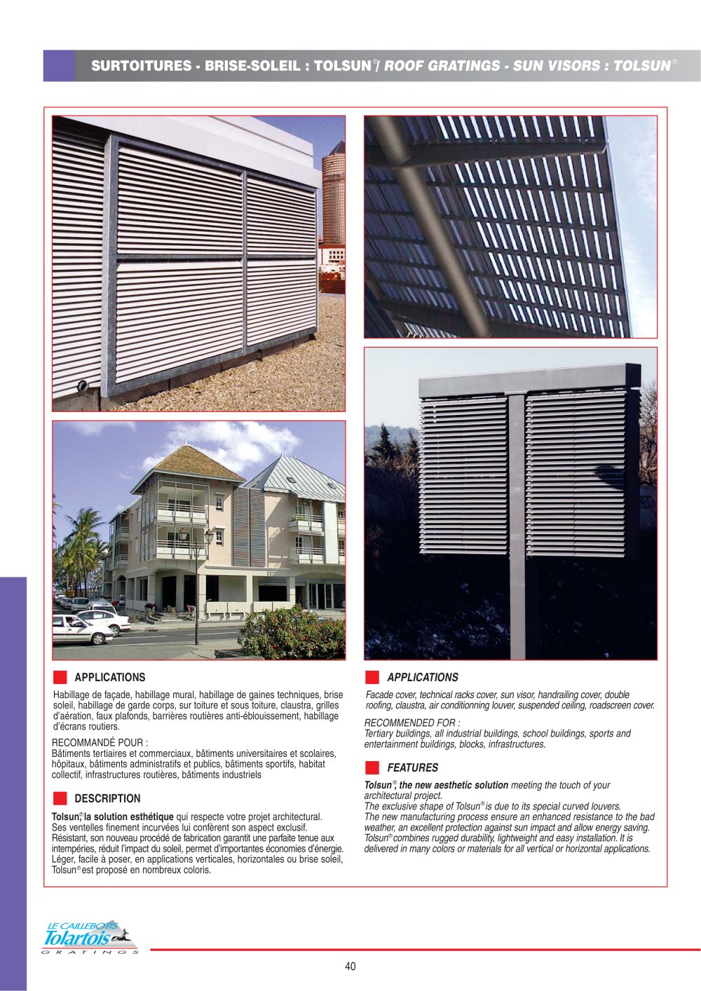 Sun visors and special gratings - Meiser