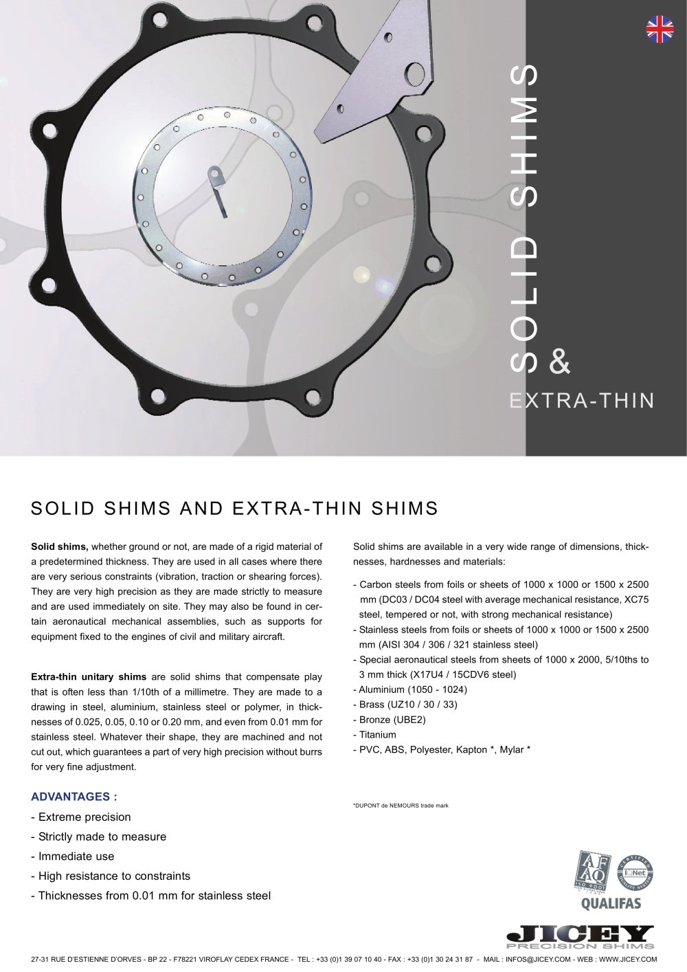 Solid & Extra-Thin Shims Brochure - JICEY