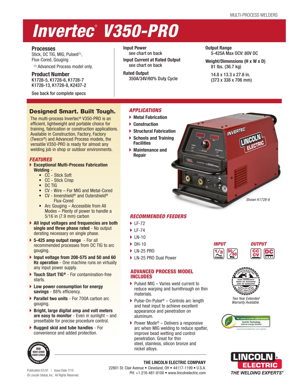 Invertec V350-PRO - Lincoln Electric